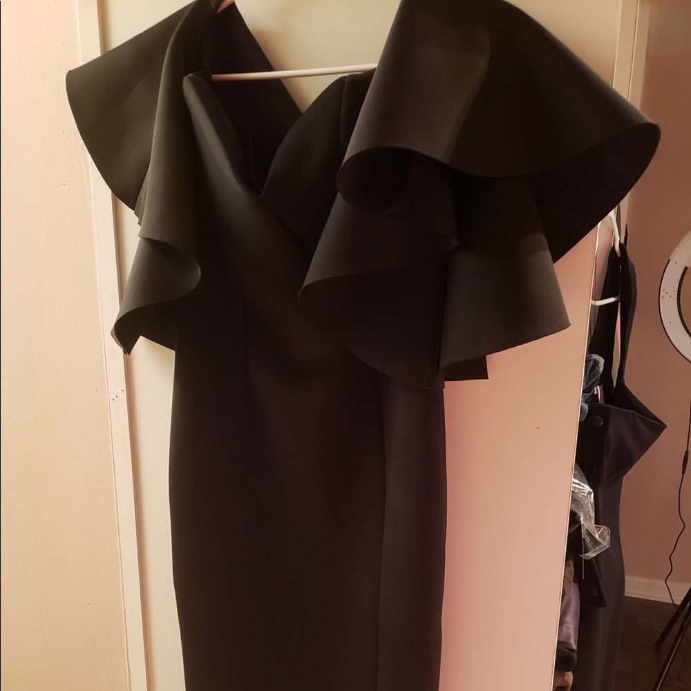 Off the Shoulder Black Dress